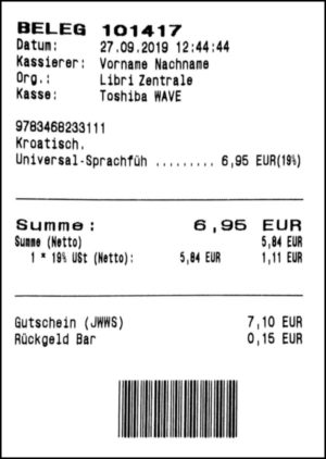 Gutschein-Belege - 05 - Verkaufsbeleg (Einlösung)